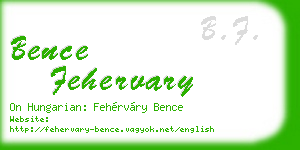 bence fehervary business card
